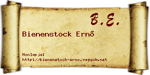 Bienenstock Ernő névjegykártya